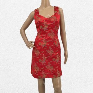 Vintage 90s Frederick's of Hollywood Mini Dress Dragon Embroidery Asian Size 4